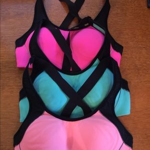 THREE!!! VSX 32B molded sports bras - like new!